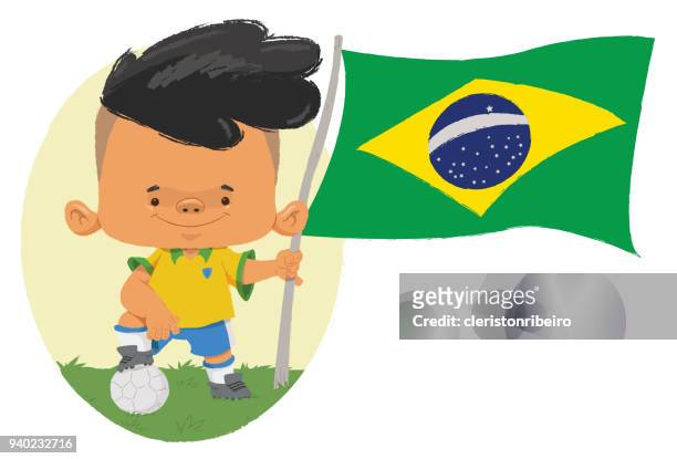 brazilian football player - grupo e stock illustrations