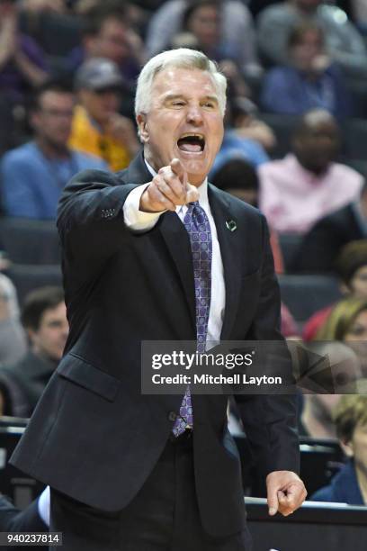 Head coach Bruce Weber of the Kansas State Wildcats looks on during the second round of the 2018 NCAA Men's Basketball Tournament against the UMBC...