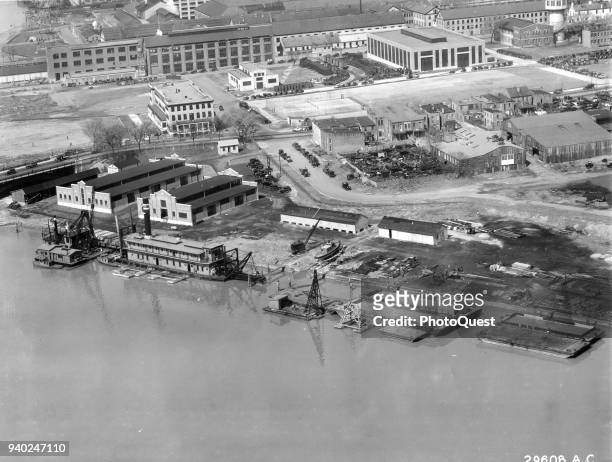Aerial view of the Anacostia River waterfront, Washington DC, April 5, 1935.