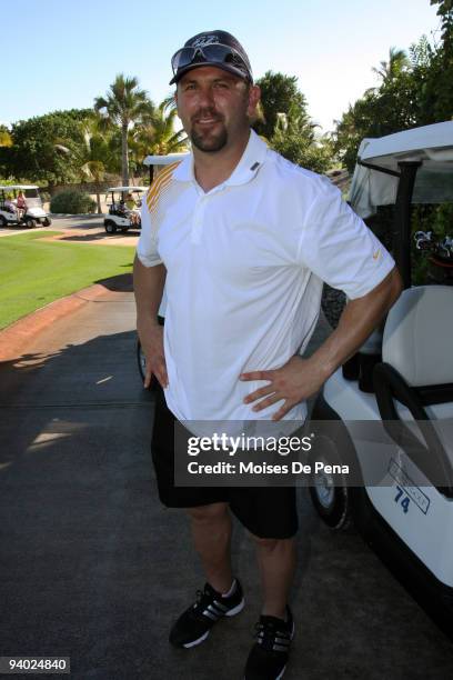 Jason Varitek attends the David Ortiz Celebrity Golf Classic Golf Tournament on December 5, 2009 in Cap Cana, Dominican Republic.