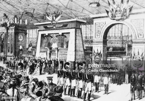 1870s PRESIDENT ULYSSES S. GRANT OPENING THE CENTENNIAL INTERNATIONAL EXHIBITION OF 1876 PHILADELPHIA PENNSYLVANIA USA