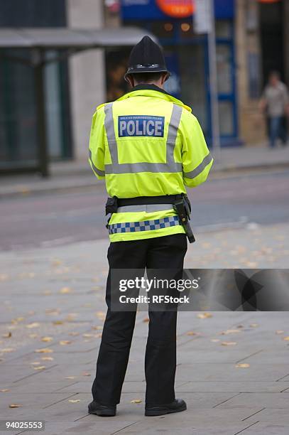 guarda de britânica (greater manchester polícia - greater manchester imagens e fotografias de stock