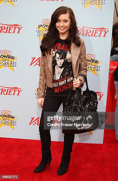 Actress Jillian Clare arrives at Variety's 3rd Annual Power of Youth Event at Paramount Studios, on December 5, 2009 in Los Angeles, California.