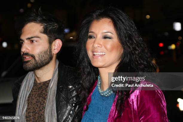 Actors Kelly Hu and Brayden Pierce are seen on March 29, 2018 in Los Angeles, California.