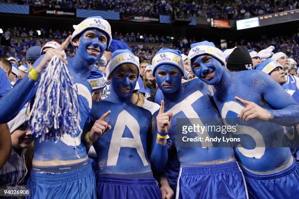 Kentucky Wildcats fans are pictured during the game against the North Carolina Tar Heels on December 5, 2009 at Rupp Arena in Lexington, Kentucky.