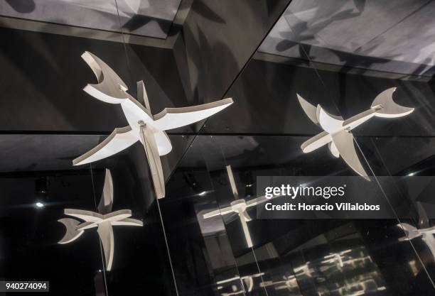 Multiple-mirrored room in the Dutch artist Maurits Cornelis Escher exhibition at the Museu de Arte Popular on March 30, 2018 in Lisbon, Portugal....