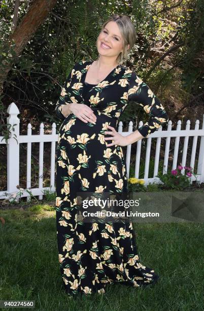 Personality Ali Fedotowsky poses at Hallmark's "Home & Family" at Universal Studios Hollywood on March 30, 2018 in Universal City, California.