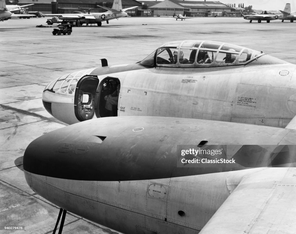1950s FRONT OF JET...