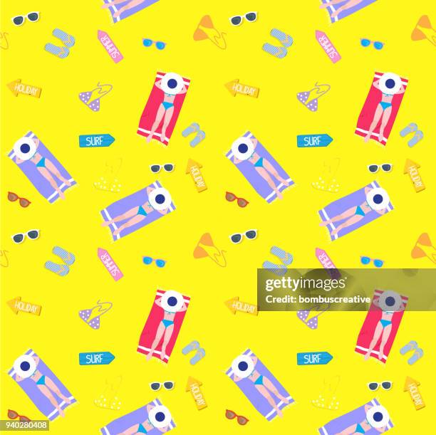 summer patternprint - weaving shuttle stock illustrations
