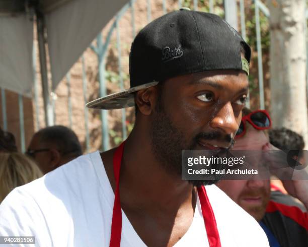 Actor Aldis Hodge attends the Los Angeles Mission Easter Charity event at Los Angeles Mission on March 30, 2018 in Los Angeles, California.
