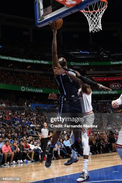 Jamel Artis of the Orlando Magic handles the ball against the Chicago Bulls on March 30, 2018 at Amway Center in Orlando, Florida. NOTE TO USER: User...