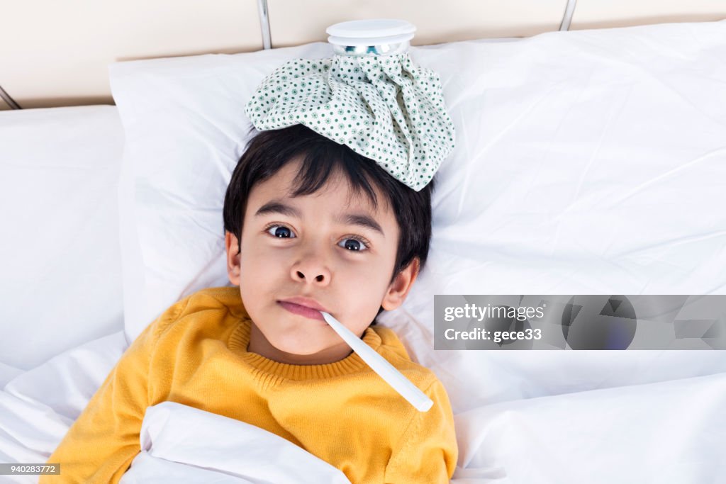 Sick child with high fever