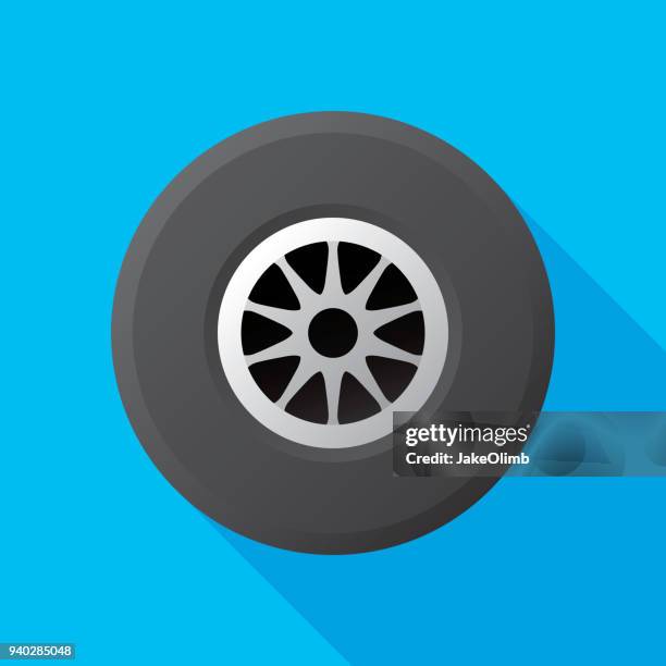 stockillustraties, clipart, cartoons en iconen met racing flat tire - autoband