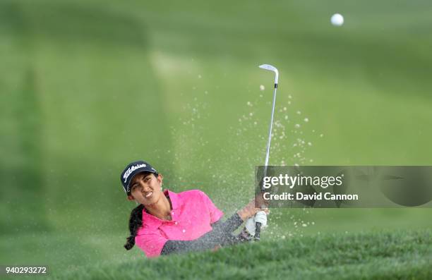 Aditi Ashok of India plays her third shot on the par 4, seventh hole during the second round of the 2018 ANA Inspiration on the Dinah Shore...