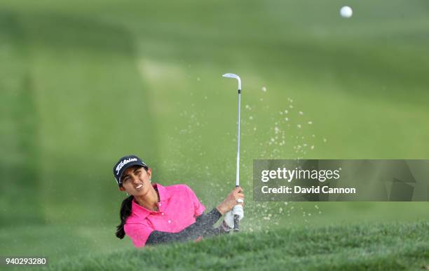 Aditi Ashok of India plays her third shot on the par 4, seventh hole during the second round of the 2018 ANA Inspiration on the Dinah Shore...