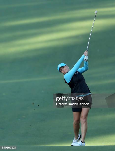 Sarah Kemp of Australia in action as a non-competing marker for Nasa hataoka during the second round of the 2018 ANA Inspiration on the Dinah Shore...