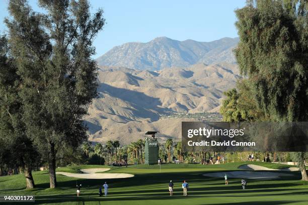 Beatriz Recari of Spain plays her third shot on the par 5, 11th hole during the second round of the 2018 ANA Inspiration on the Dinah Shore...