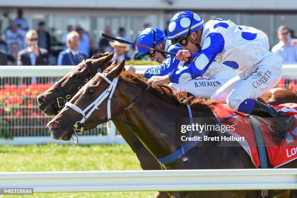 Miss Vixen ridden by Beau Mertens wins the Bert Bryant Handicap, at Caulfield Racecourse on March 31, 2018 in Caulfield, Australia.