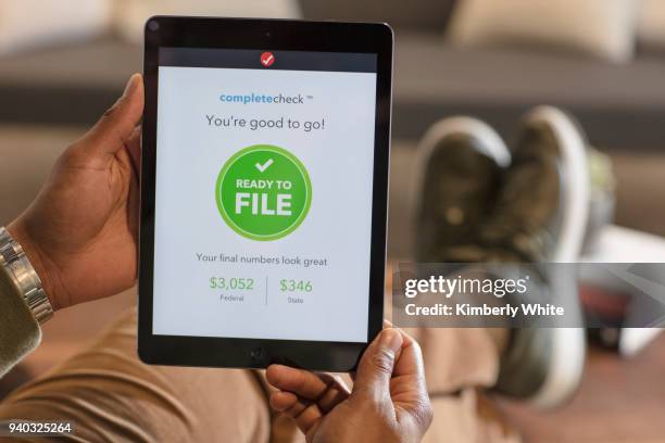 Turbo Tax is displayed on devices on February 22, 2018 in San Francisco, California.