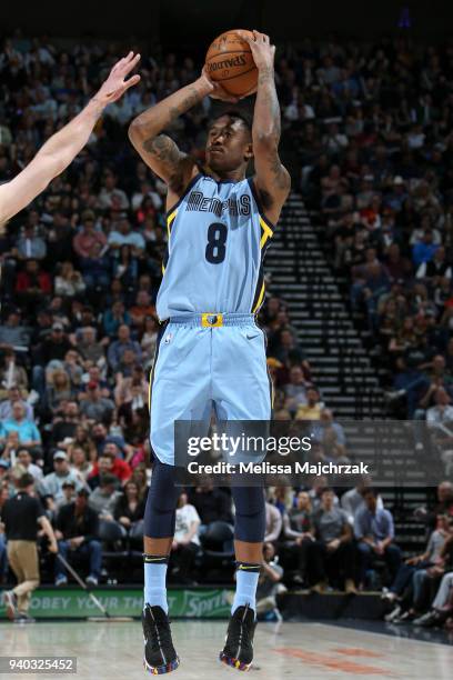 MarShon Brooks of the Memphis Grizzlies shoots the ball against the Utah Jazz on March 30, 2018 at vivint.SmartHome Arena in Salt Lake City, Utah....