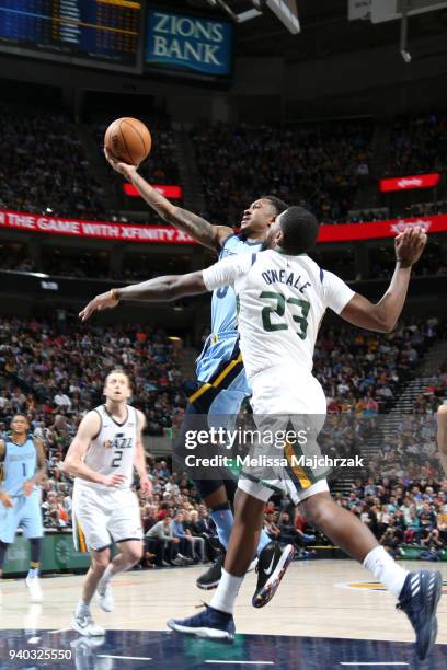 MarShon Brooks of the Memphis Grizzlies shoots the ball against the Utah Jazz on March 30, 2018 at vivint.SmartHome Arena in Salt Lake City, Utah....