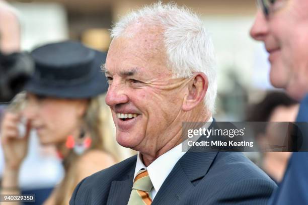 Trainer Colin Little after his horse No Commitment won Robert Taranto Handicap,at Caulfield Racecourse on March 31, 2018 in Caulfield, Australia.