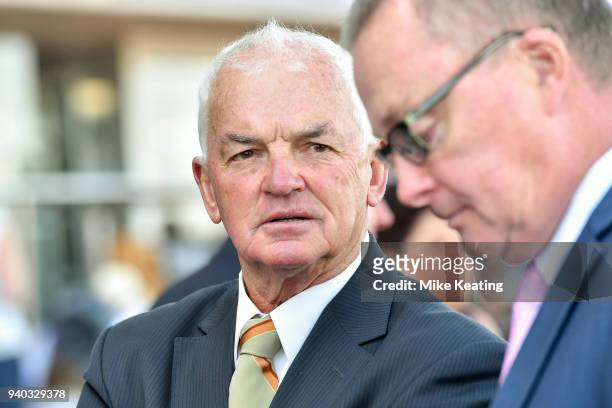 Trainer Colin Little after his horse No Commitment won Robert Taranto Handicap,at Caulfield Racecourse on March 31, 2018 in Caulfield, Australia.