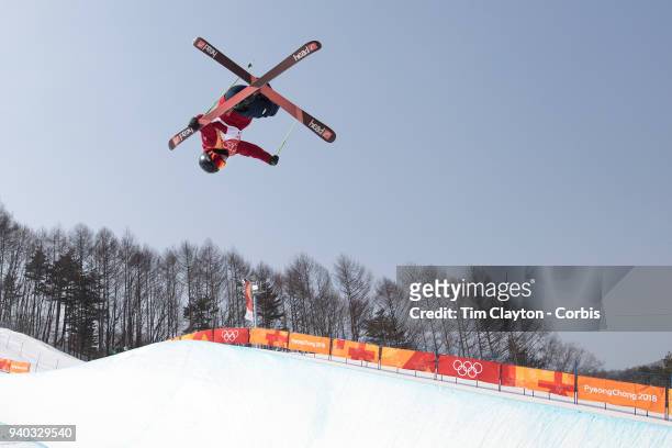 Murray Buchan of Great Britain in action during the Freestyle Skiing - Men's Ski Halfpipe qualification day at Phoenix Snow Park on February 20, 2018...