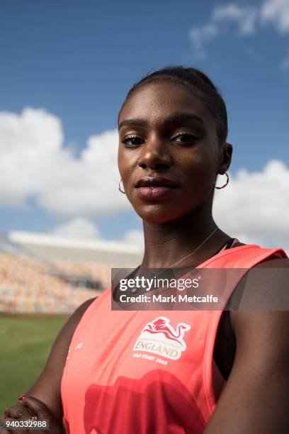 Dina Asher-Smith poses during a Team England media opportunity ahead of the 2018 Gold Coast Commonwealth Games, at Queensland Sport and Athletics...