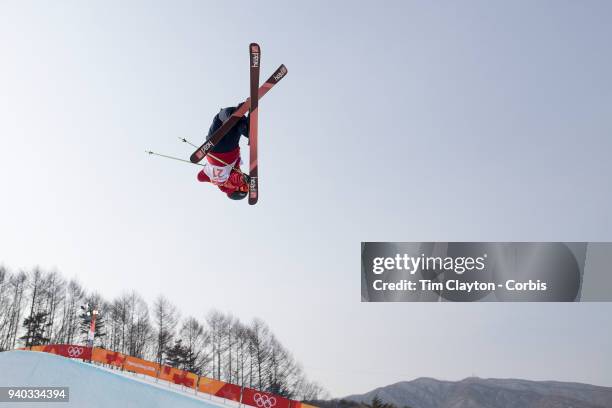 Murray Buchan of Great Britain in action during the Freestyle Skiing - Men's Ski Halfpipe qualification day at Phoenix Snow Park on February 20, 2018...