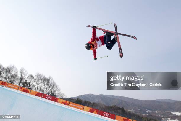 Murray Buchan of Great Britain in action during the Freestyle Skiing - Men's Ski Halfpipe qualification day at Phoenix Snow Park on February 20, 2018...