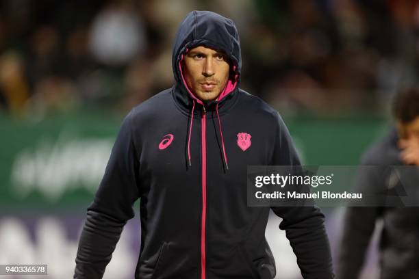 Sergio Parisse of Stade Francais during the Challenge Cup match between Section Paloise and Stade Francais on March 30, 2018 in Pau, France.