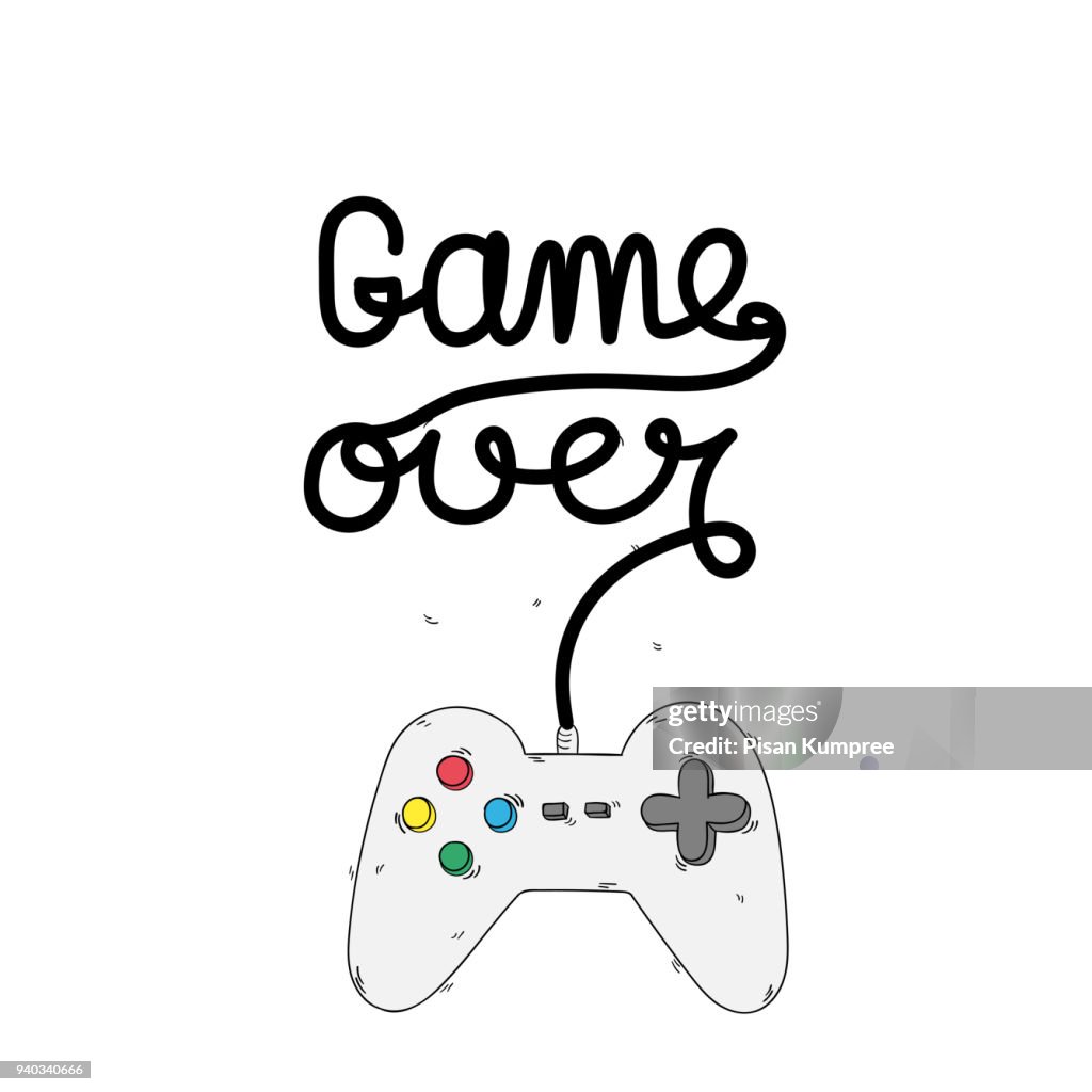 Game Over Game Controller Background Vector Image High-Res Vector ...