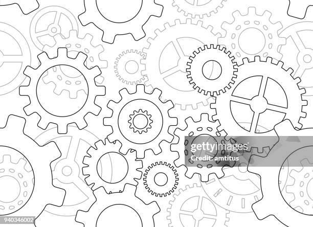 seamless cogs - engine stock illustrations