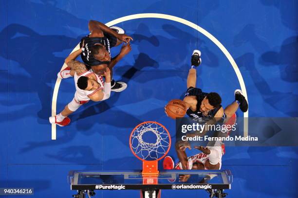 Khem Birch of the Orlando Magic handles the ball against the Chicago Bulls on March 30, 2018 at Amway Center in Orlando, Florida. NOTE TO USER: User...