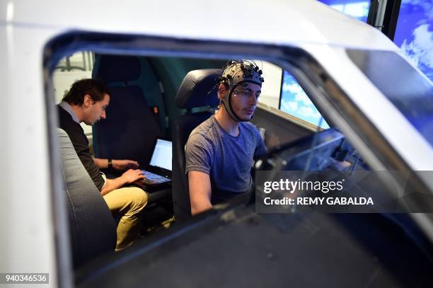 Frederic Dehais , neuro-ergonomy teacher and director of the research laboratory at the Higher Institute of Aeronautics and Space works on...