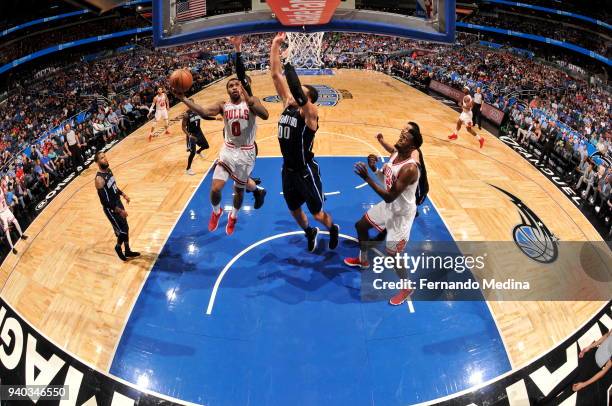 Sean Kilpatrick of the Chicago Bulls drives to the basket against the Orlando Magic on March 30, 2018 at Amway Center in Orlando, Florida. NOTE TO...