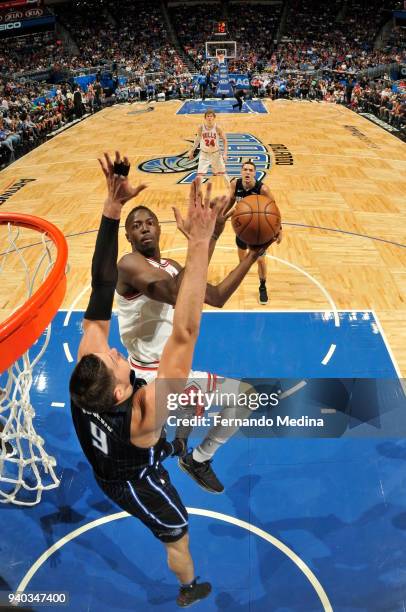 Jerian Grant of the Chicago Bulls handles the ball against the Orlando Magic on March 30, 2018 at Amway Center in Orlando, Florida. NOTE TO USER:...