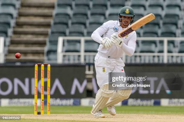 Quinton de Kock of South Africa during day 2 of the 4th Sunfoil Test match between South Africa and Australia at Bidvest Wanderers Stadium on March...
