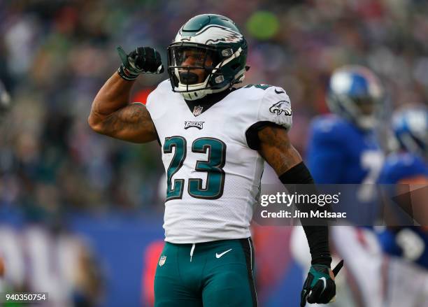 Rodney McLeod of the Philadelphia Eagles in action against the New York Giants on December 17, 2017 at MetLife Stadium in East Rutherford, New...