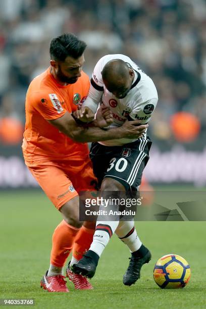 Vagner Love of Besiktas in action during a Turkish Super Lig week 27 soccer match between Besiktas and Aytemiz Alanyaspor at Vodafone Park in...