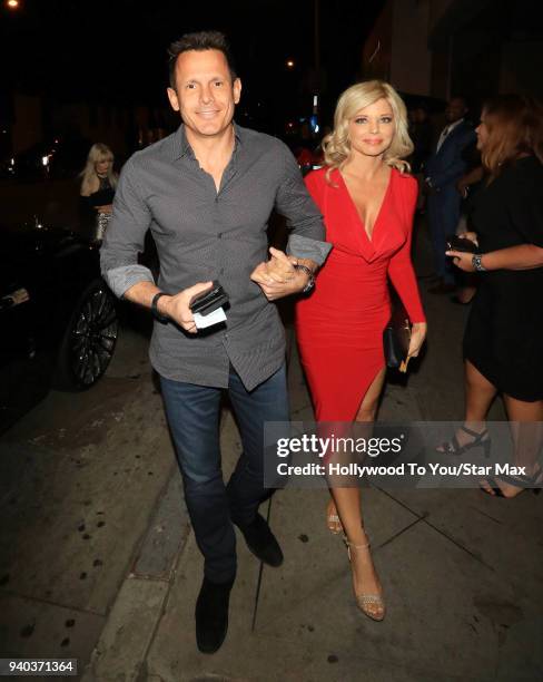 Donna D'Errico and Donald Friese are seen on March 30, 2018 in Los Angeles, California.