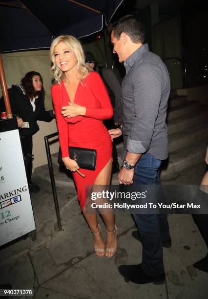 Donna D'Errico and Donald Friese are seen on March 30, 2018 in Los Angeles, California.