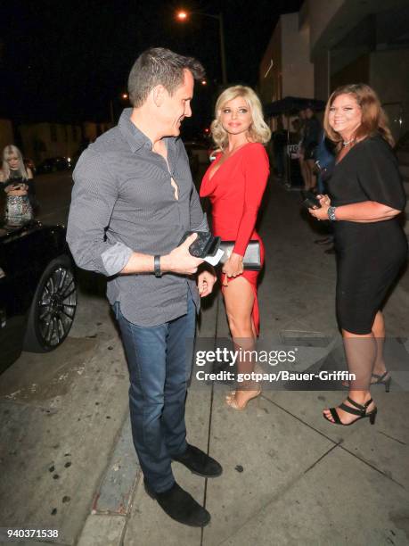 Donna D'Errico and Donald Friese are seen on March 30, 2018 in Los Angeles, California.