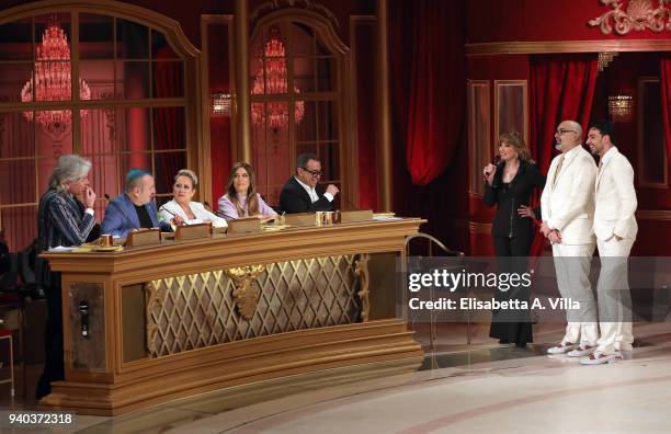 Jury's members Ivan Zazzaroni, Fabio Canino, Carolyn Smith, Selvaggia Lucarelli, Guillermo Mariotto, presenter Milly Carlucci, Giovanni Ciacci and...