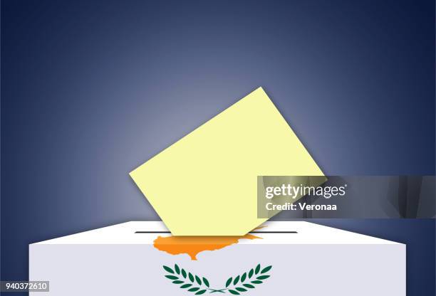 在賽普勒斯的選舉-在投票箱投票 - 塞浦路斯島 幅插畫檔、美工圖案、卡通及圖標