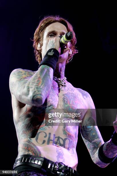 Vocalist Josh Todd of Buckcherry performs in concert at The Frank Erwin Center on December 4, 2009 in Austin, Texas.