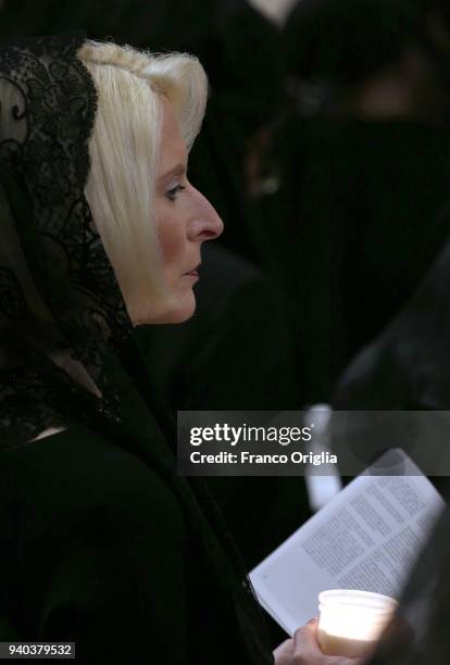 Ambassador to the Vatican Callista Gingrich attends the Easter Vigil Mass given by Pope Francis at St. Peter's Basilica on March 31, 2018 in Vatican...