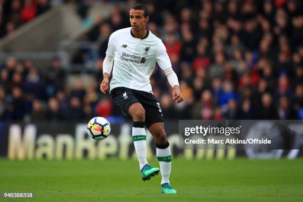 Joel Matip of Liverpool during the Premier League match between Crystal Palace and Liverpool at Selhurst Park on March 31, 2018 in London, England.