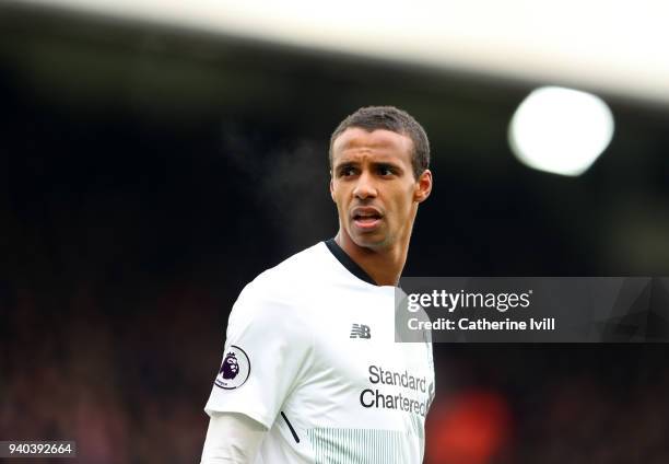 Joel Matip of Liverpool during the Premier League match between Crystal Palace and Liverpool at Selhurst Park on March 31, 2018 in London, England.